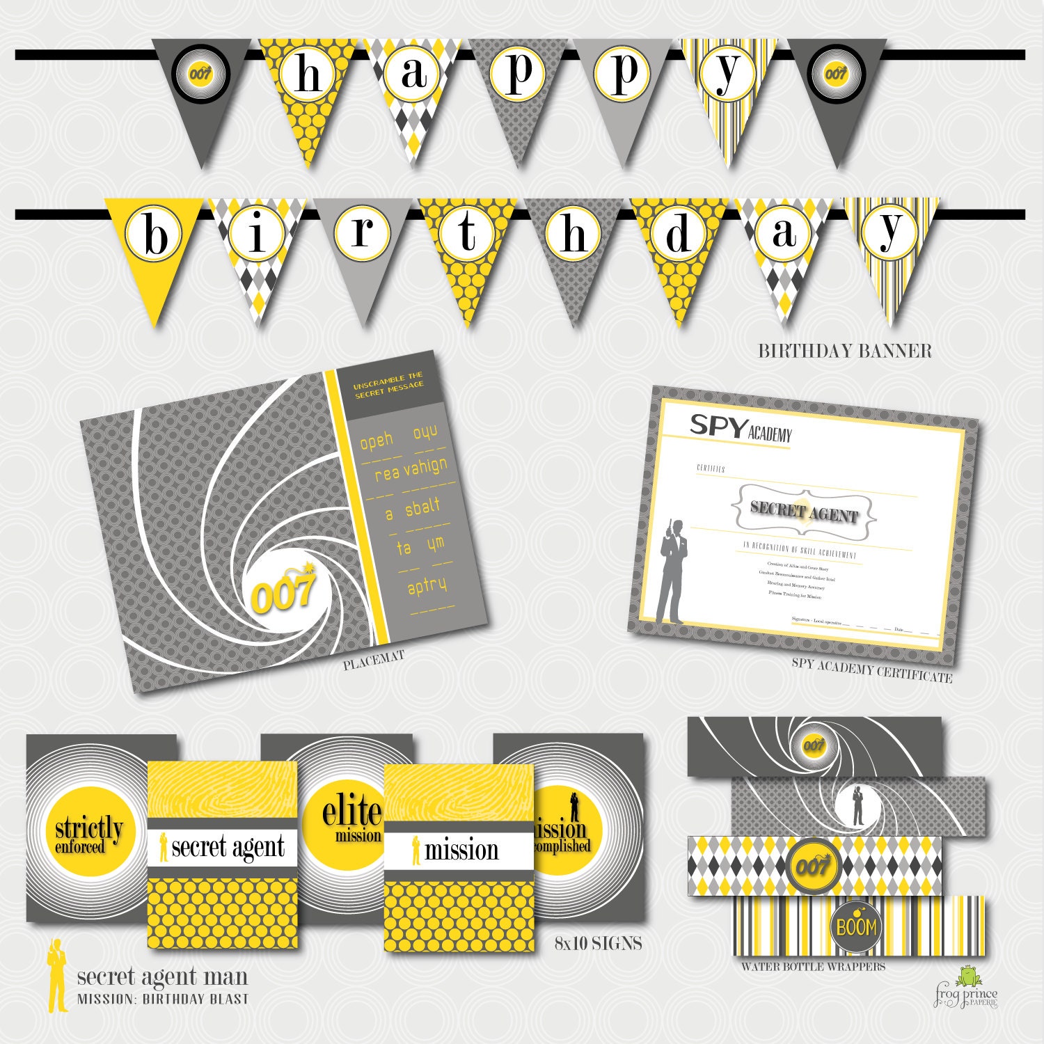Spy Birthday Printable Party - Custom Package Il_570xn
