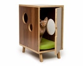 Mid Century Modern Cat House Side Table & Litter Box Cover