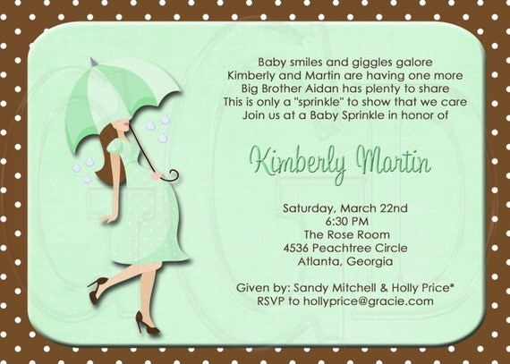 Silhouette Baby Shower or Sprinkle (for 2nd or 3rd Child) Invitation ...