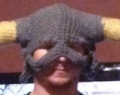 Crocheted Skyrim Inspired Helmet with horns