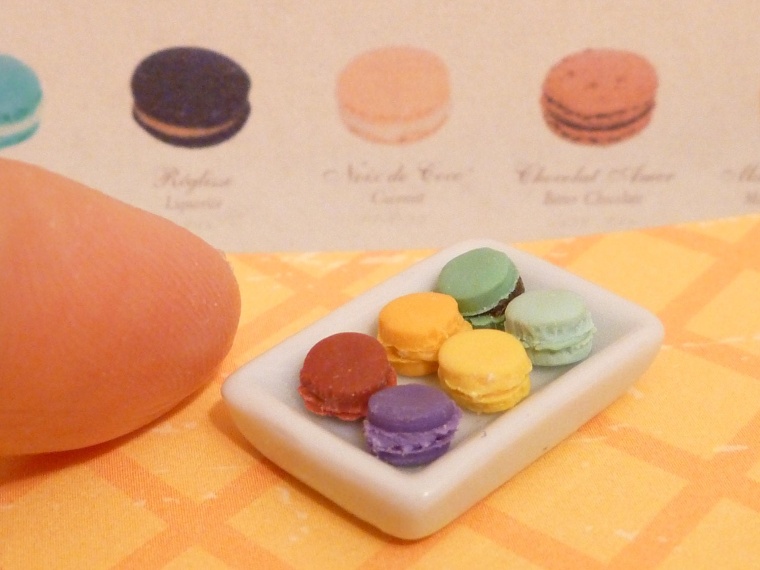 Miniature Dollhouse Macarons on a plate