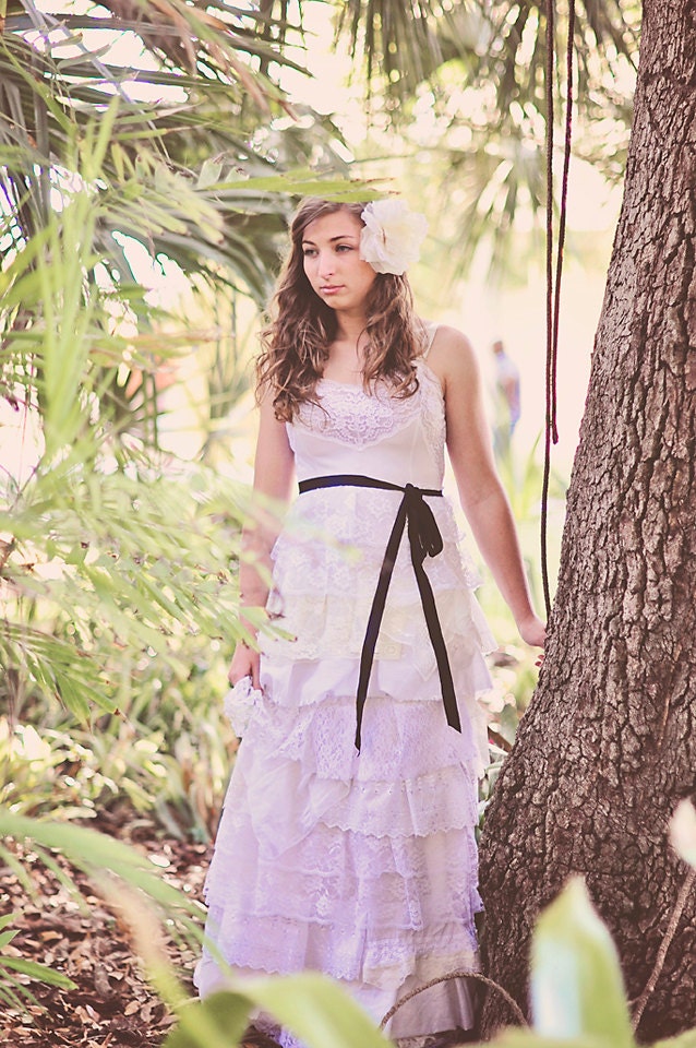 Wedding dress- slip dress- white-ivory-antique white