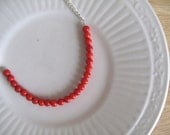 vintage glass bead necklace in red