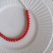 vintage glass bead necklace in red