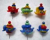 Lampwork Teapot Push Pins