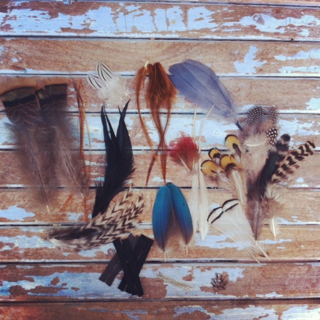 Feather Earrings - DIY KIT to Make 3 or more Pairs of Your Own Earrings NATURALS