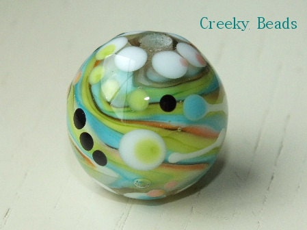 Handmade Lampwork Focal bead "Summer Stripe" Creeky Beads SRA