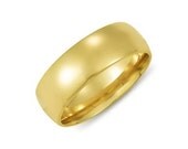 14kt Yellow Gold Wedding Band 7mm Half Dome High Polish Design Custom Made Size 4 5 6 7 8 9