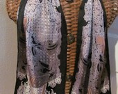 OMG Beautiful Black Brown Oscar de la Renta Silk Scarf  - 12 x 52 Long - Best of the Best