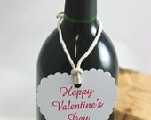 50 Handmade Wine Bottle Tags - Happy Valentine's Day Gift Tags - Heart Shaped and pre-strung - you choose the ink color Il_170x135
