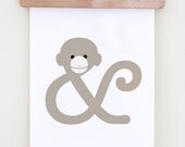 Monkey Ampersand Animal Typographic Art Print