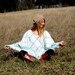 Vintage PONCHO Fringed BIRD Motif One Size Ethnic Hippie Boho Upcycled FESTIVAL