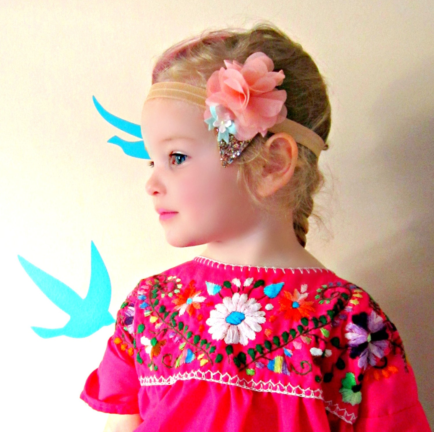 Baby Headband - Ice Cream Cone Headband with glitter cone, SUMMER