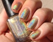 Nail polish - "High Distinction" light gold linear holographic