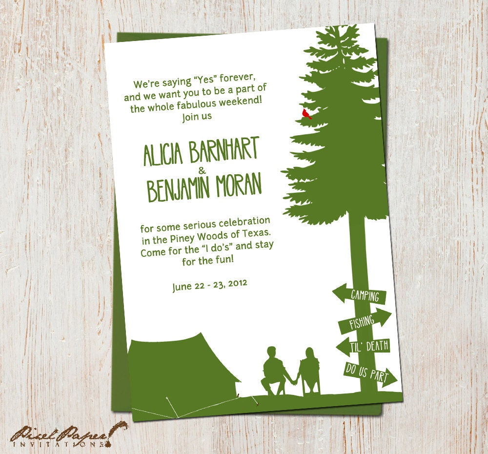 Camp Wed Wedding Invitation Suite