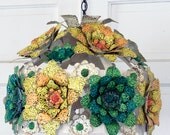 Vintage 70s Daisy Flower Swag Light