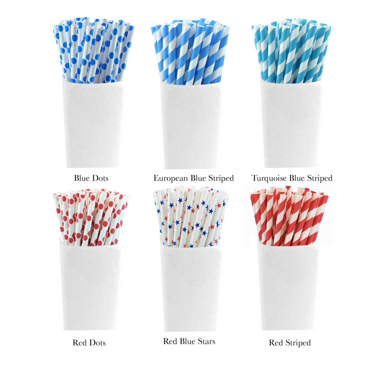 Paper Straws Red and Blues