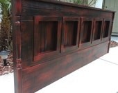 RESERVED For COURTNEY FARRELL  Rustic Wall Mount King Size Headboard, Display Shelf And Cubbies,