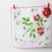 Embroidered Wedding Handkerchief , Hanky for Mom.  Pink and White with Roses. Mother Keepsake By Merriweather Council on Etsy