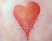 Valentine Heart Red Pink Original Painting You have my Heart - EastwoodArt