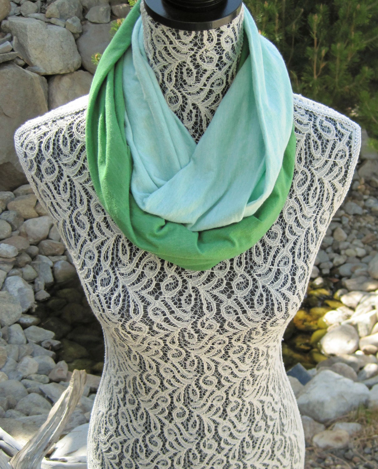 Green Color Block - Infinity Scarf