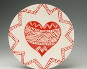 Heart Plate Red and White Valentine Heart Dinnerware