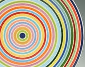 As Seen On The Today Show Colorful Striped Dinner Plate Coupe Dinnerware 10 inches Hand Painted