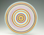 12" Serving Platter Stripes Hand Painted Dinnerware