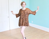 Dress 1970s Vintage 70s  Micro Mini Dress Browns S Small  Medium M L Large