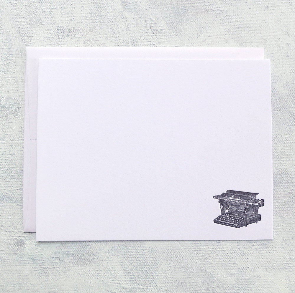 Letterpress Note Cards - Typewriter