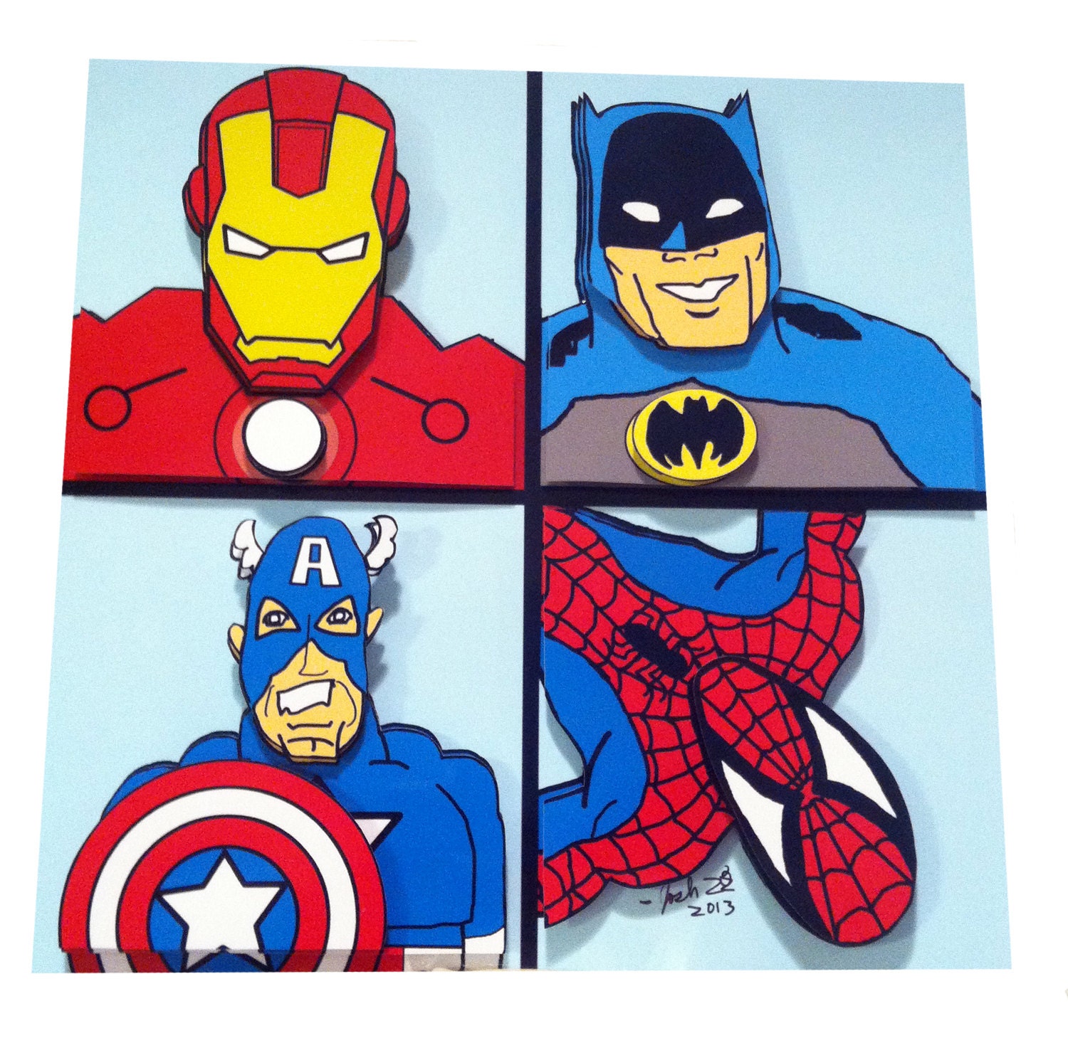 Comic Book Art Superhero Artwork Custom 3D Horror Print