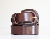 Vintage Brown Leather Eddie Bauer Belt