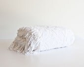 Vintage White Cotton Chenille Bedspread