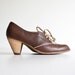 Vintage Brown Leather Heeled Oxfords