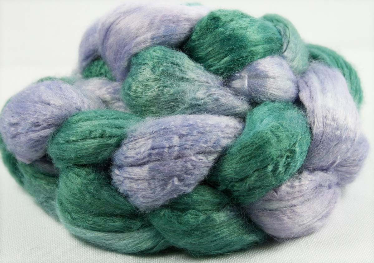 LAVENDER BLUE-GREEN Bamboo Top Roving - 2 oz.