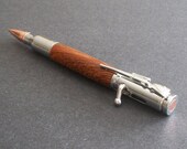 Bolt Action Bullet Pen, Hand Turned Marblewood