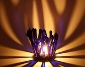 Candle Holder Fused Glass Cobalt Blue Tealight Holder
