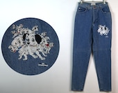 101 dalmations embroidered jeans jeans // sz m