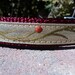 Small Breed Dog Collar Burgandy Flower Vine
