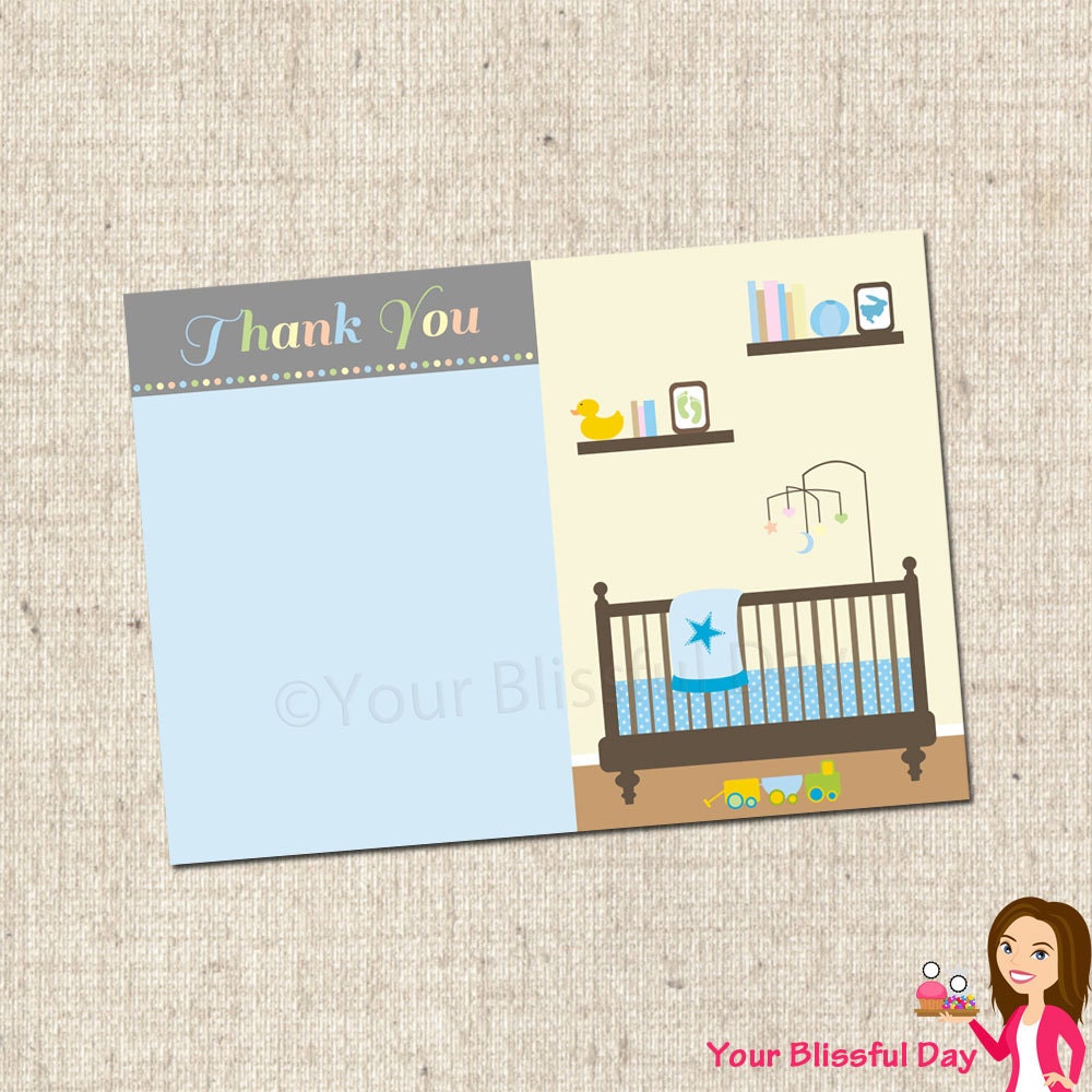 PRINTABLE Sip & See Baby Boy Thank You Cards Il_570xn
