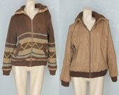 30% OFF. 1960's. brown. reversible. sweater jacket. vintage. Sz m/l.