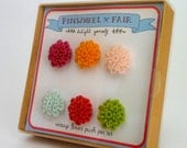 Vintage Style Flower MIX (Qty 6) Magnets or Push Pins - Vintage Style Party Favors