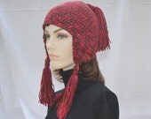 Red Physicist Hat Earflap Geek Beanie Hat Tassels Nerd Hat