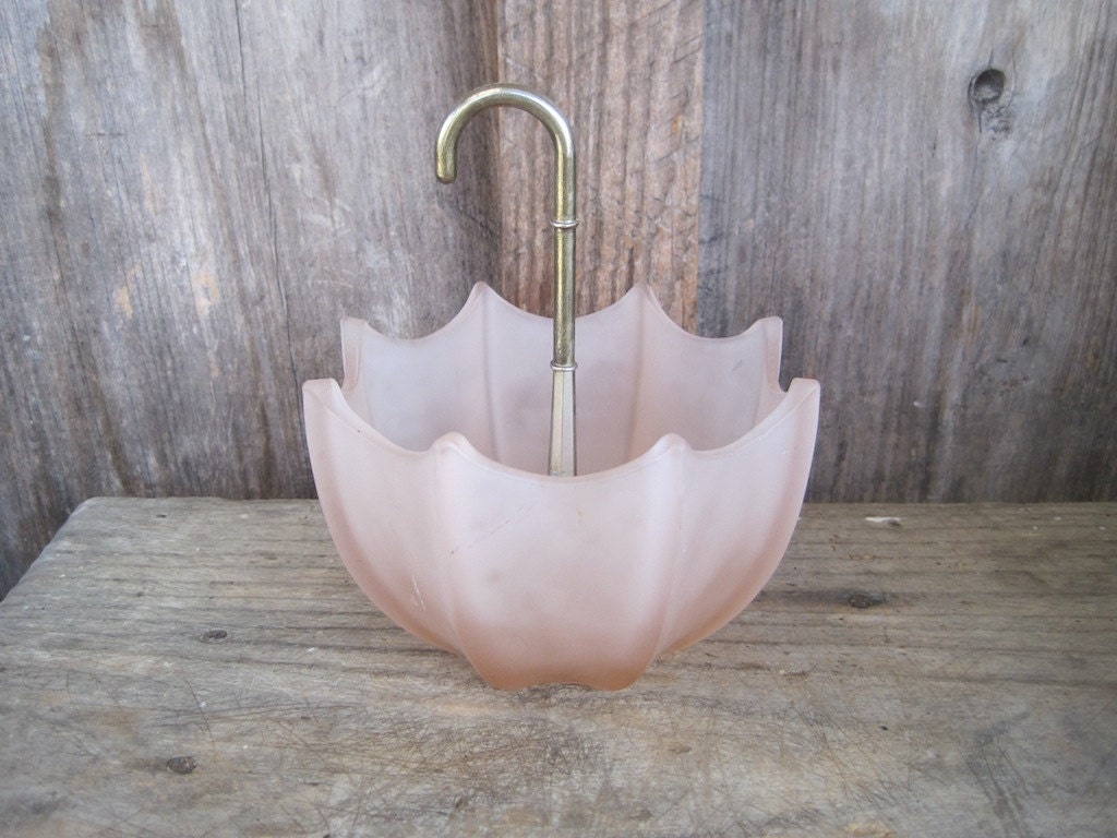 Fenton Pink Frosted Glass Umbrella