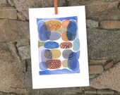 Blue Waves Fine art print from Watercolor painting - ocean  - beach - water - sand original watercolor painting Wall Decor