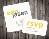 Clean and Simple Modern Wedding Invitations : Perfect for letterpress
