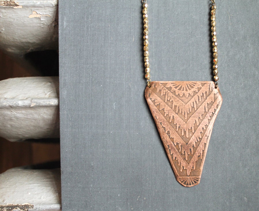 modernist deco warp necklace