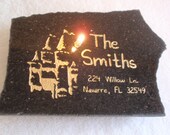 Personalized Housewarming "Sand Castle By the Sea" Firestone/Granite Oil Candle