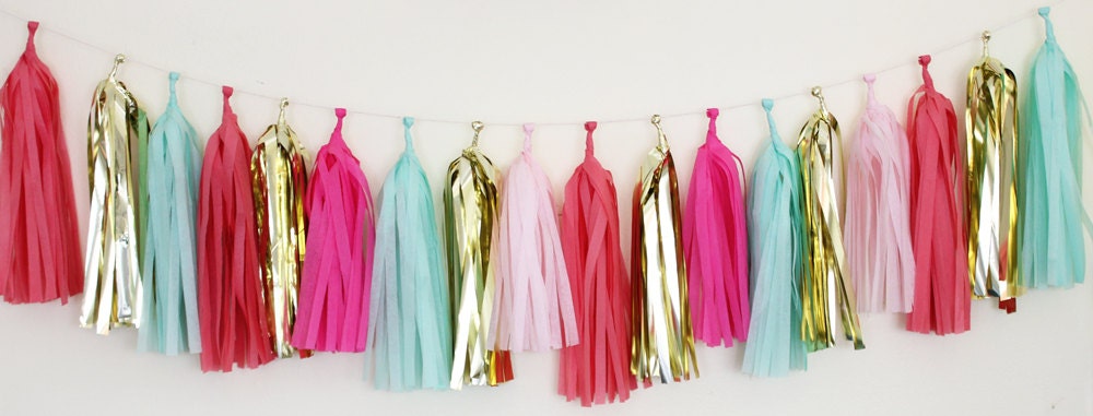 Tissue Tassel Garland-18 tassels- Summer Dreams Il_570xn