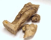 GREAT piece of an Old Broken Italian Alabaster Statue Draped Waist and Legs of Venus de Milo AGED to Show Details - VivaEstelle